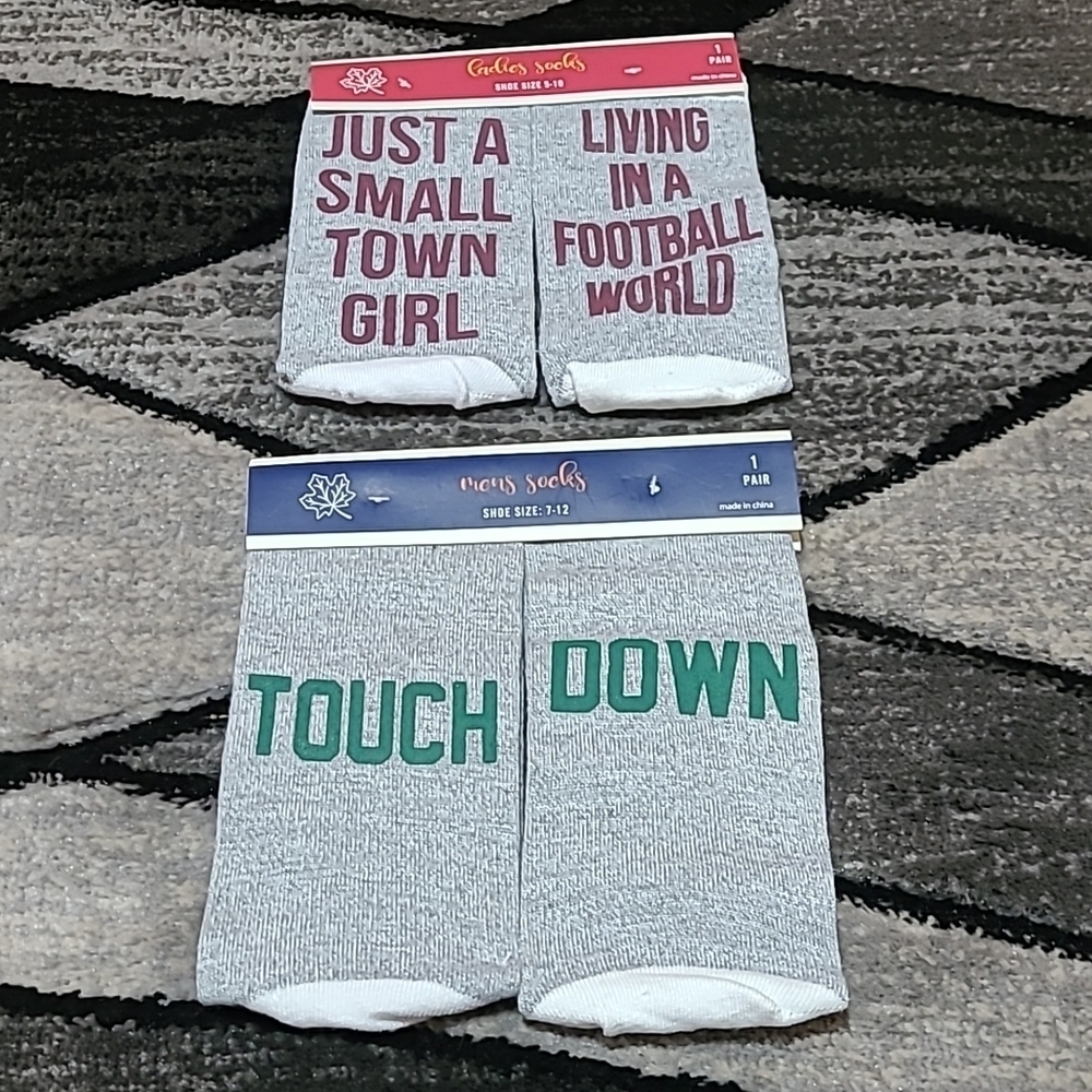 HIS & HERS FOOTBALL CREW SOCKS